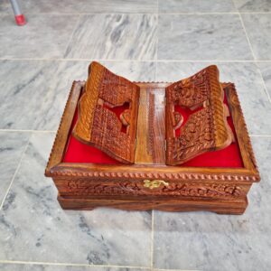 wooden carving quran box